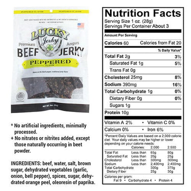 Black Pepper Beef Jerky | 3 oz. Bag | Pack of 3 | Big, Bold Flavor | Tender Jerky | Made in Holdrege, NE | Nebraska Star Beef